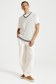 Trui met V-hals zonder mouwen