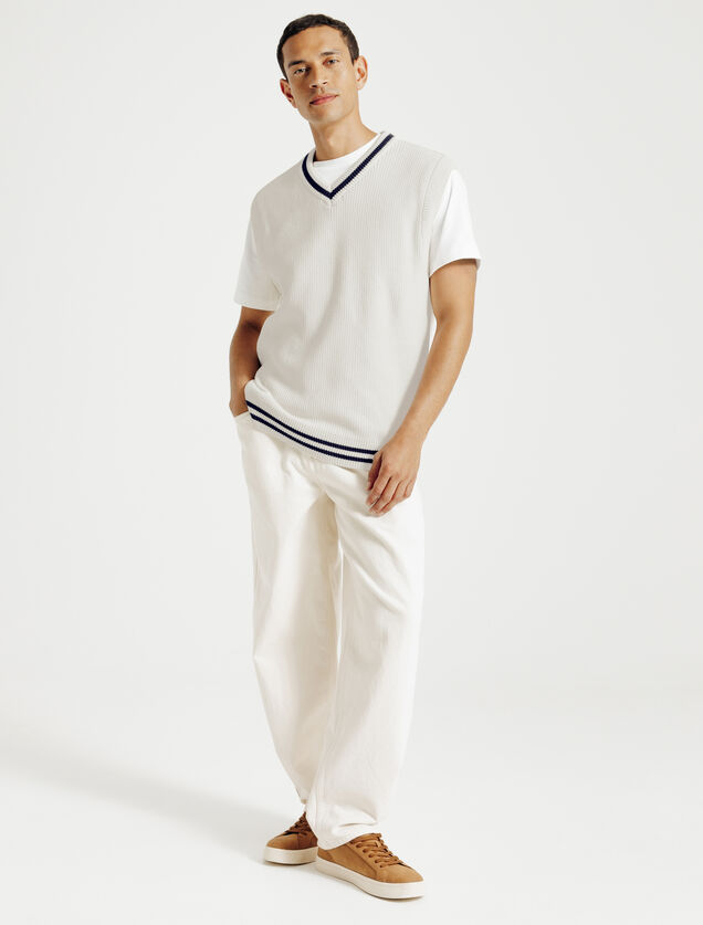 Trui met V-hals zonder mouwen