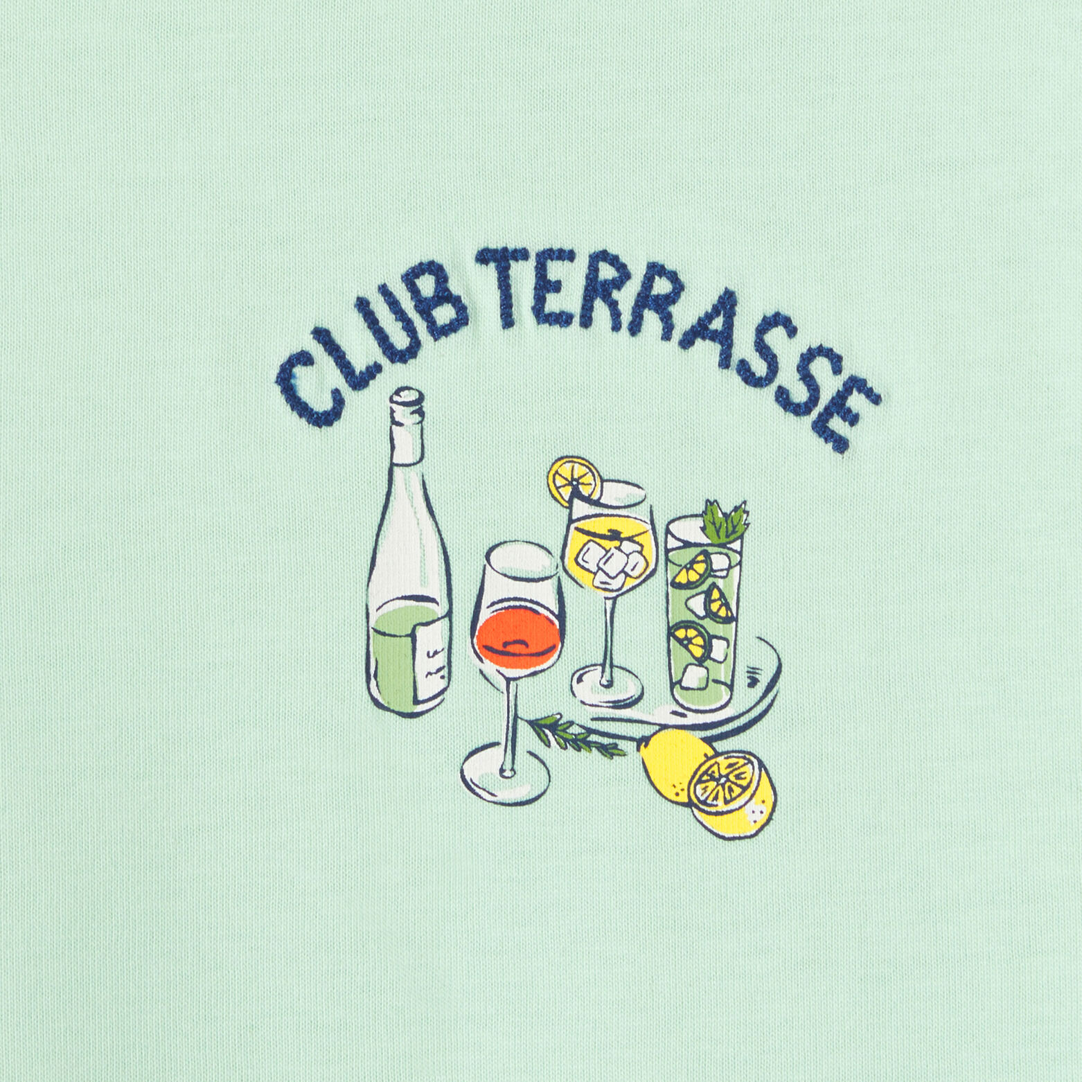 Tee shirt mati&egrave;re flamm&eacute;e imprim&eacute; club terrasse