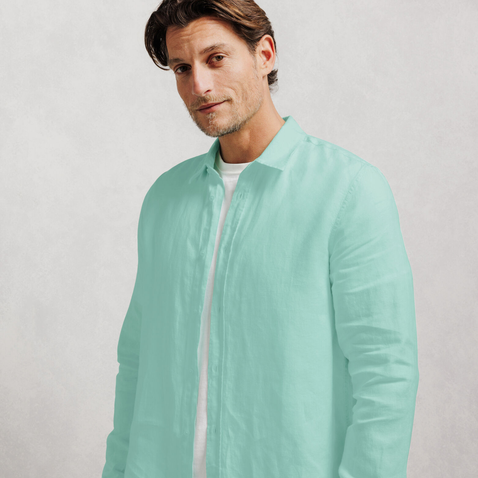Chemise 100% lin regular unie