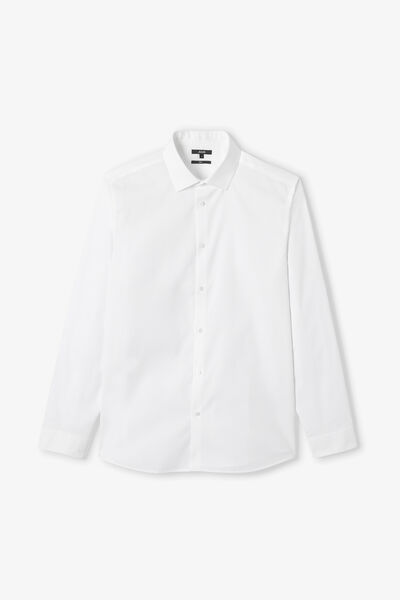 Chemise en coton slim sans repassage unie