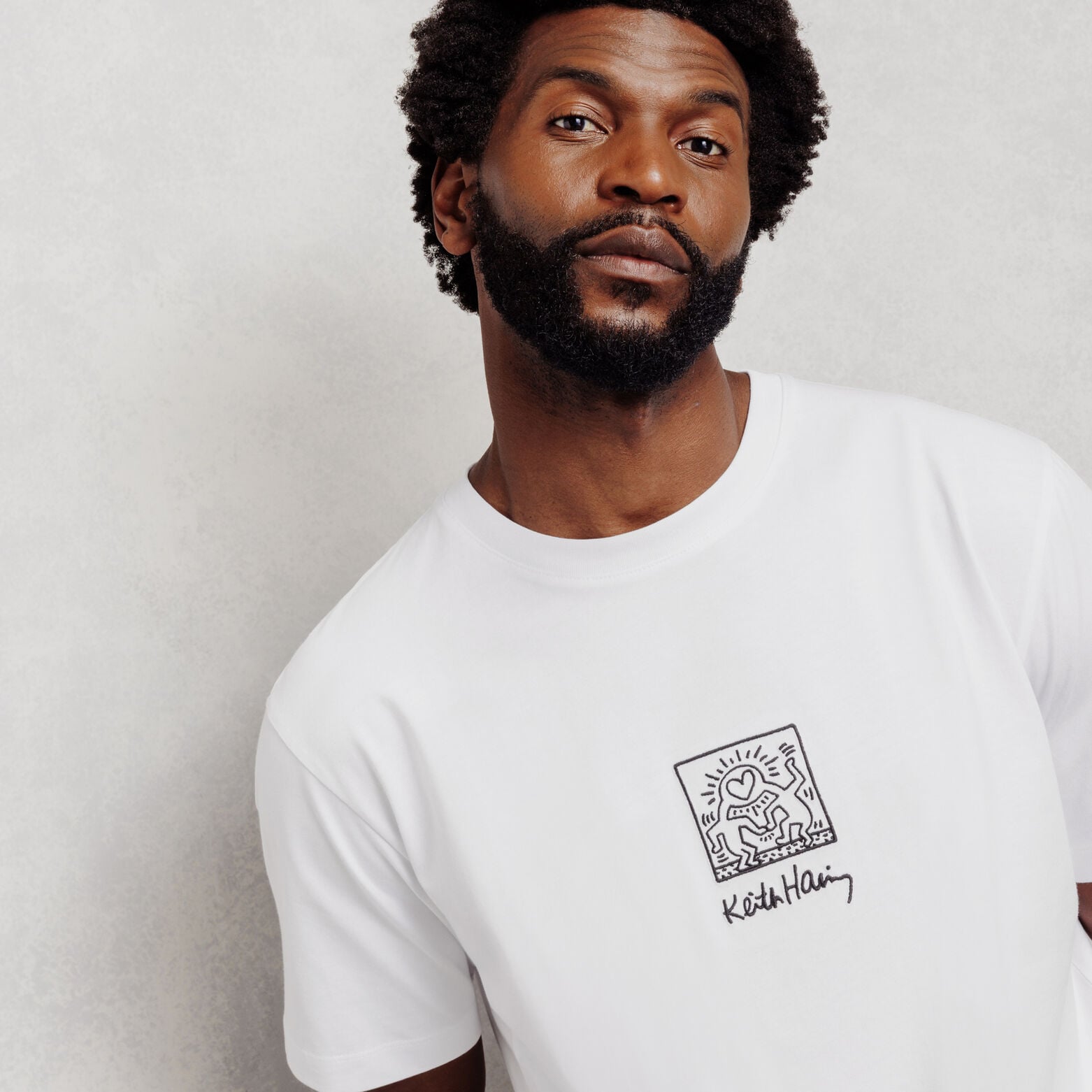 Geborduurd T-shirt relax licentie Keith Haring