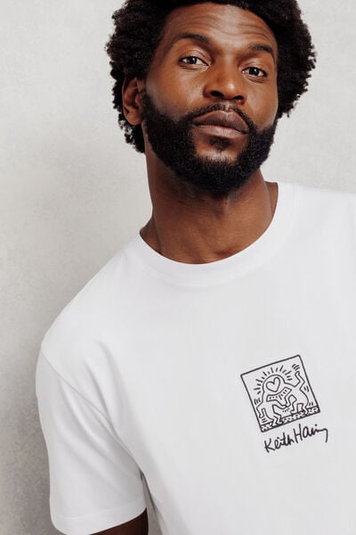 Geborduurd T-shirt relax licentie Keith Haring