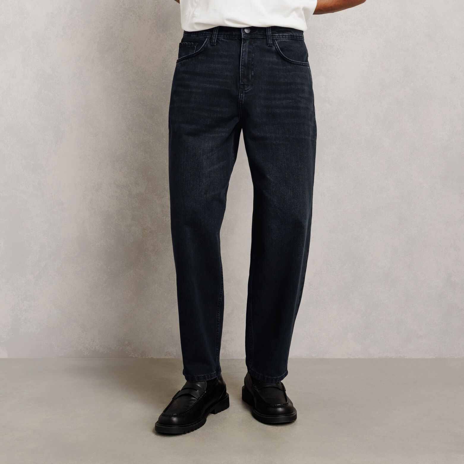 Jean barrel d&eacute;lav&eacute; 100% coton
