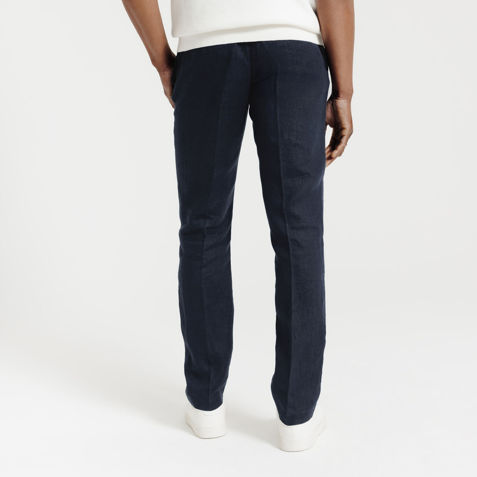 Pantalon chino straight 100% lin