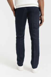 Straight fit chinobroek in 100% linnen