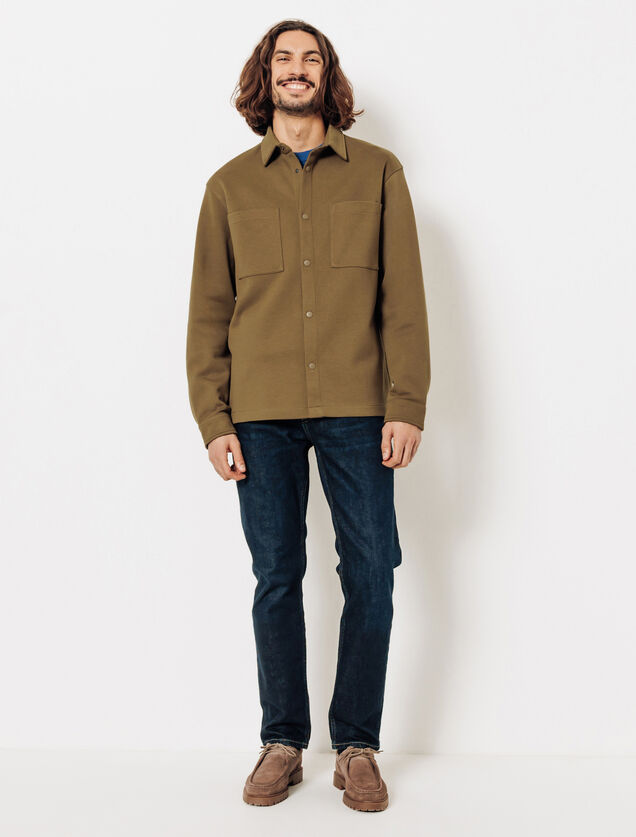 Surchemise en maille col chemise