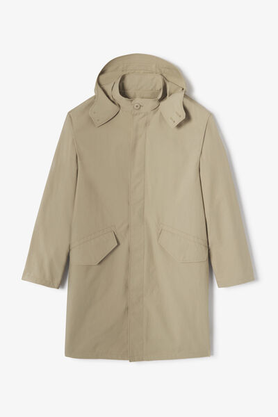 Parka longue boutonnée à capuche