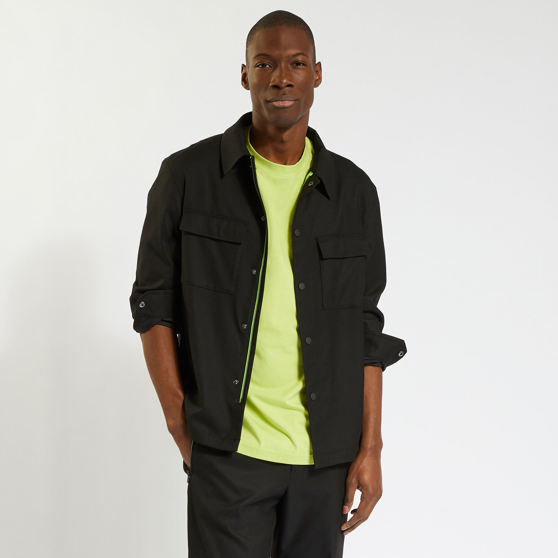Surchemise flanelle Jules x Slimane Noir S  Homme Jules