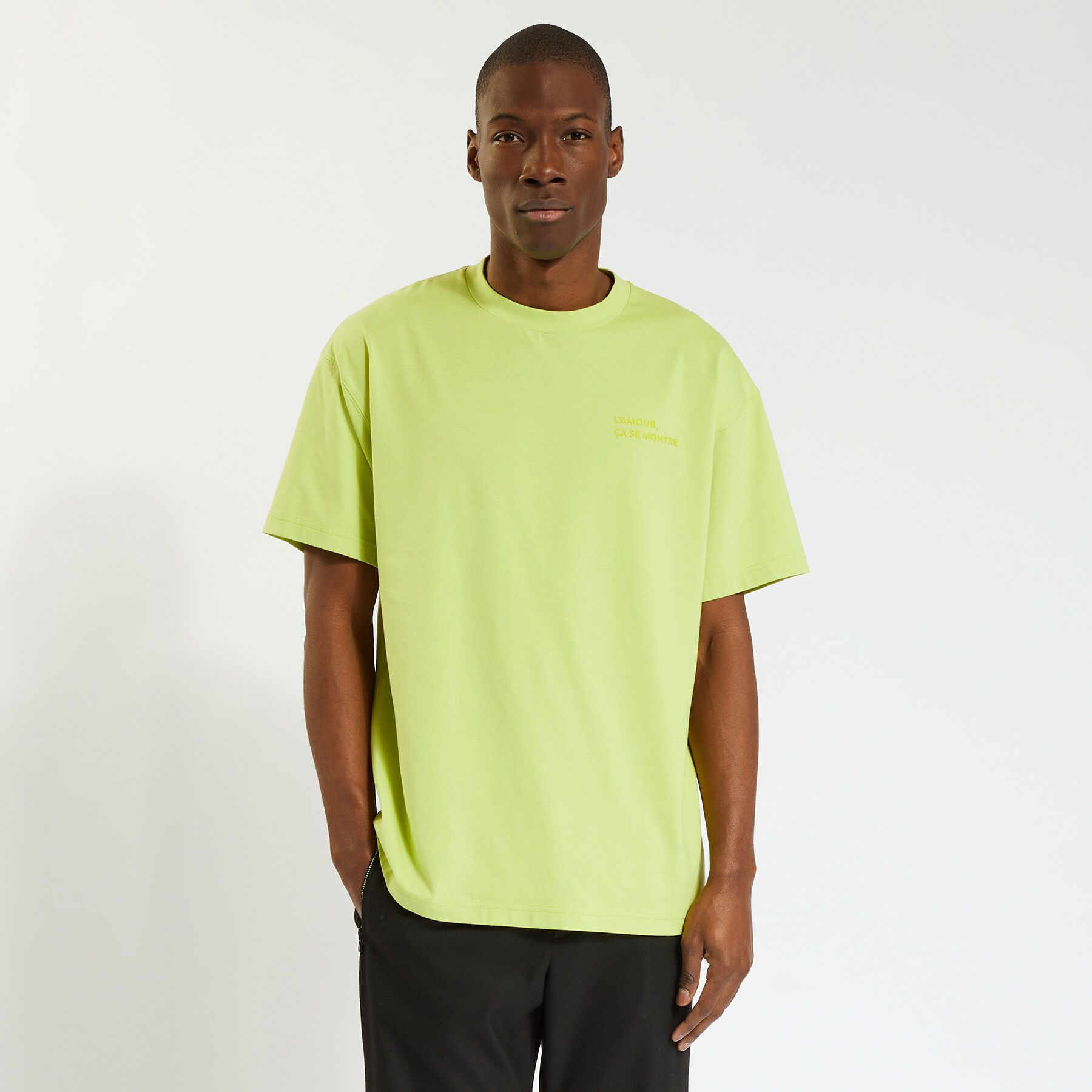 Tee shirt col rond Jules x Slimane Jaune S 100% Coton Homme Jules