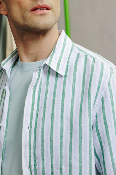 Chemise 100% lin ray&eacute;e