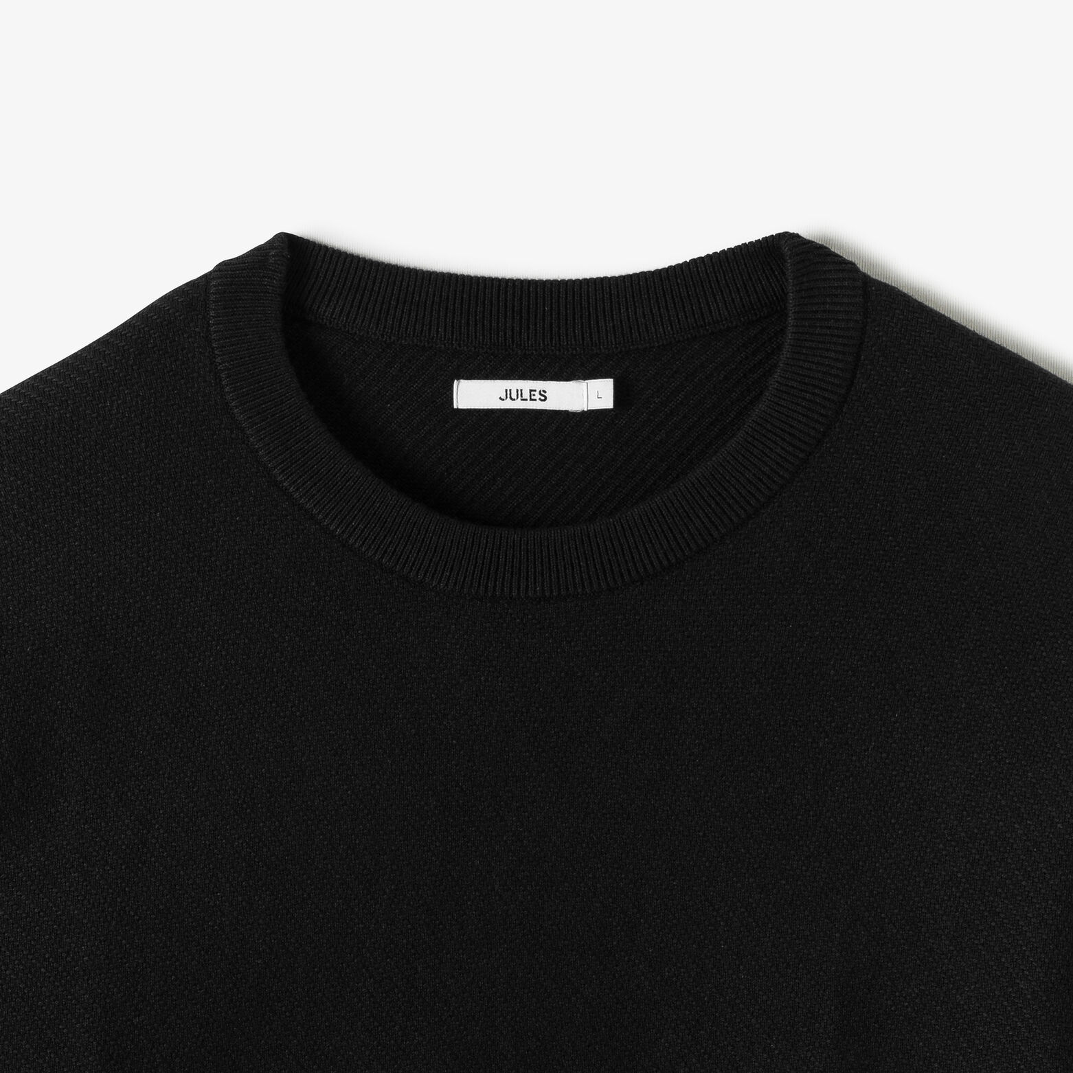 Pull col rond jeux de points fantaisie