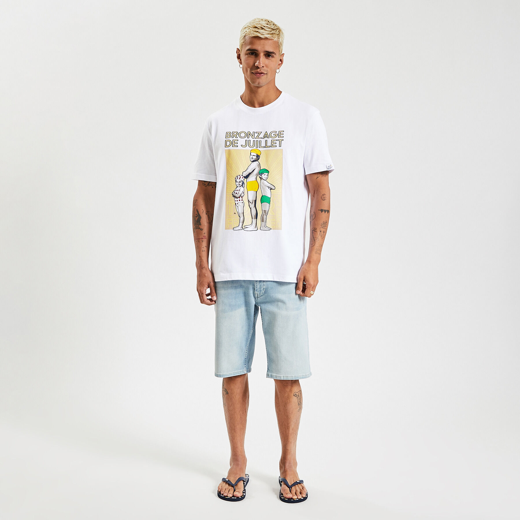 T-shirt Jules X Tour De France – Homme Taille L – Beige Doré – Manches Courtes