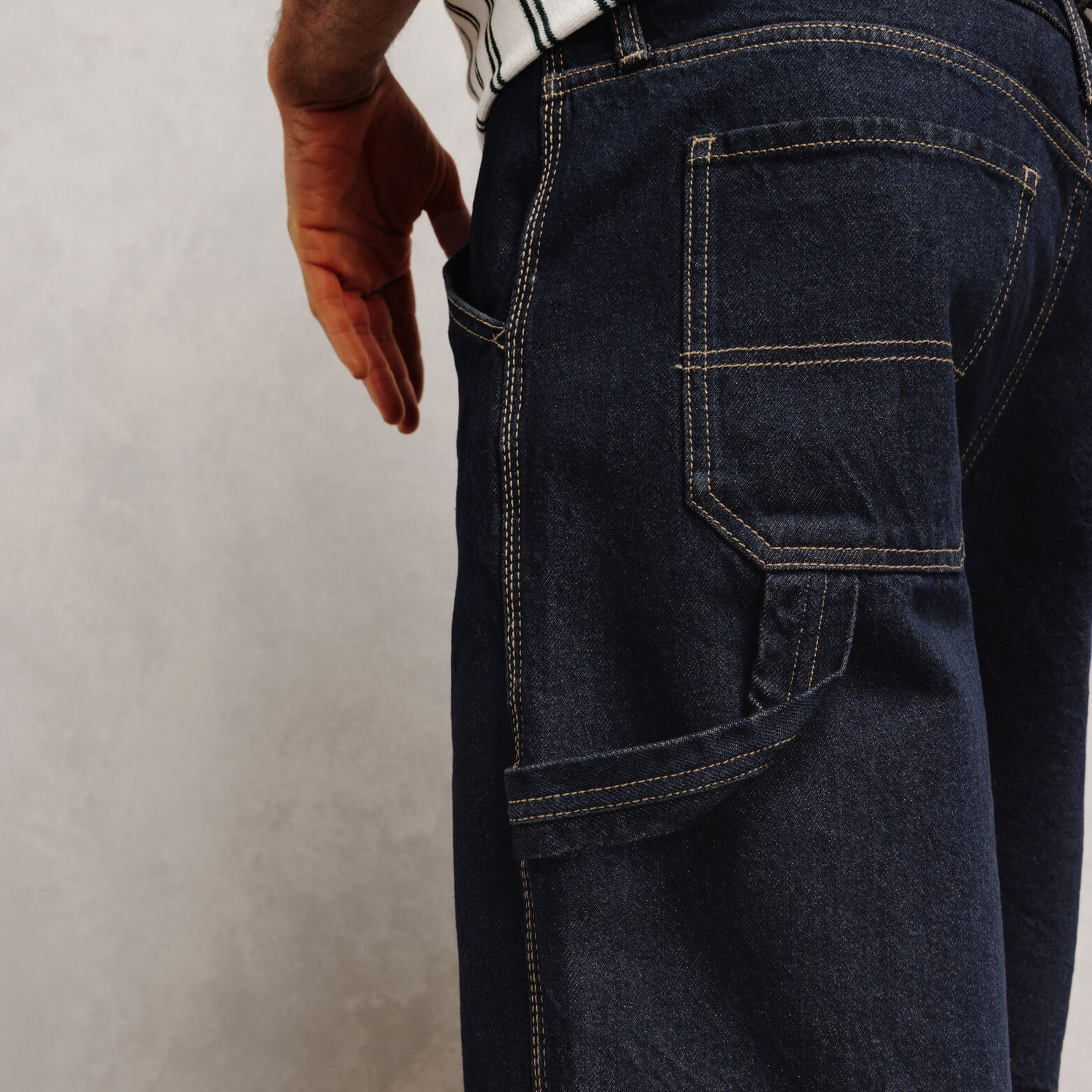 Short baggy en jean charpentier