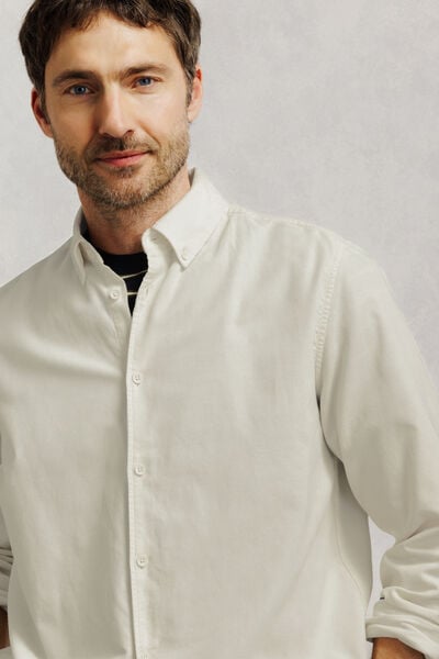Chemise en velours c&ocirc;tel&eacute; unie 100% coton