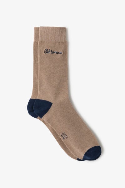 Hoge sokken met opschrift