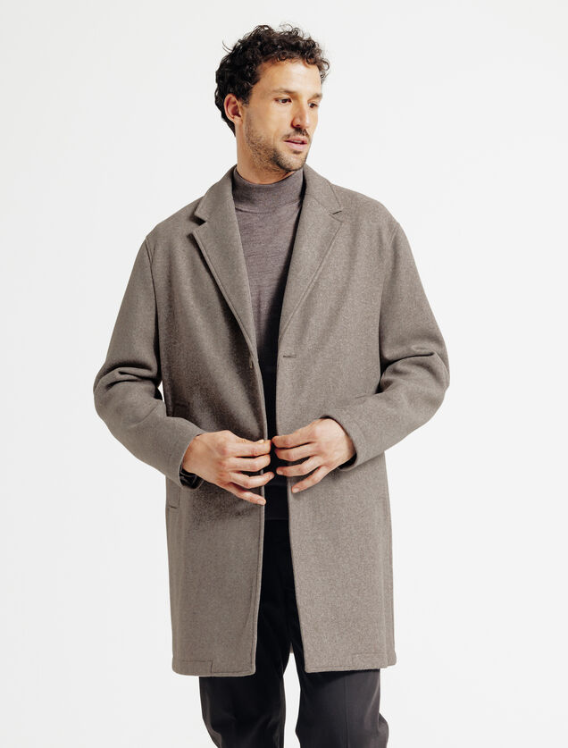 Manteau hiver long col tailleur