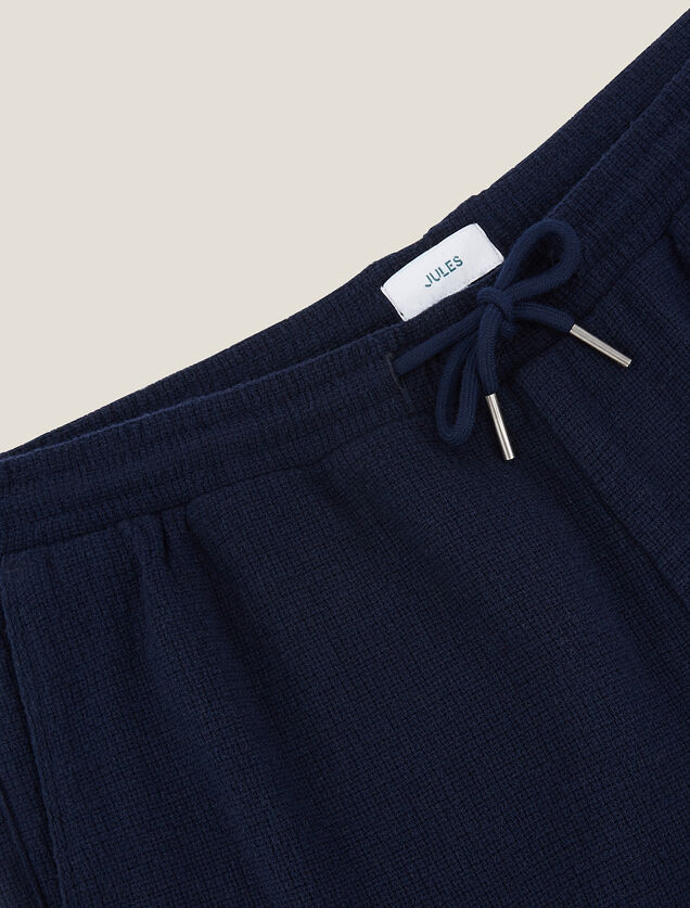 Bermuda met elastische taille in textuurstof