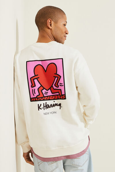 Sweater met ronde hals, licentie Keith Haring