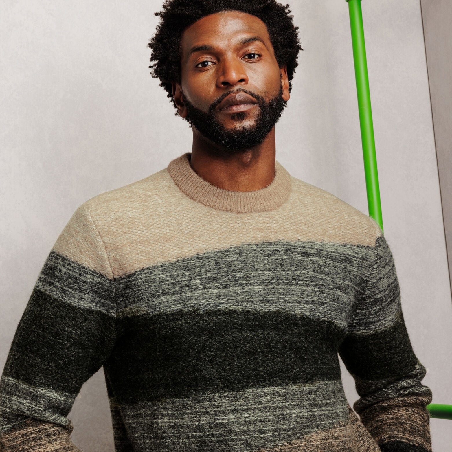 Pull col rond jacquard