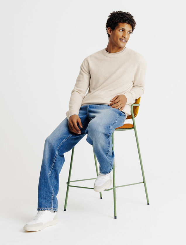 Pull col rond m&eacute;rinos cachemire