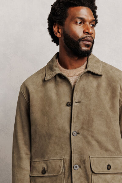 Blouson 100% cuir col chemise