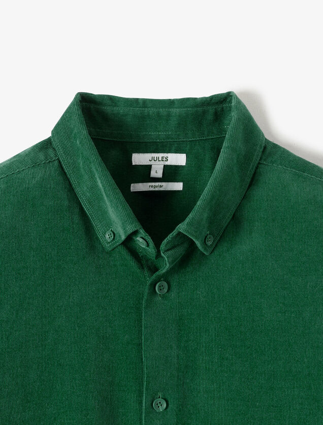 Regular fit hemd in fluweel