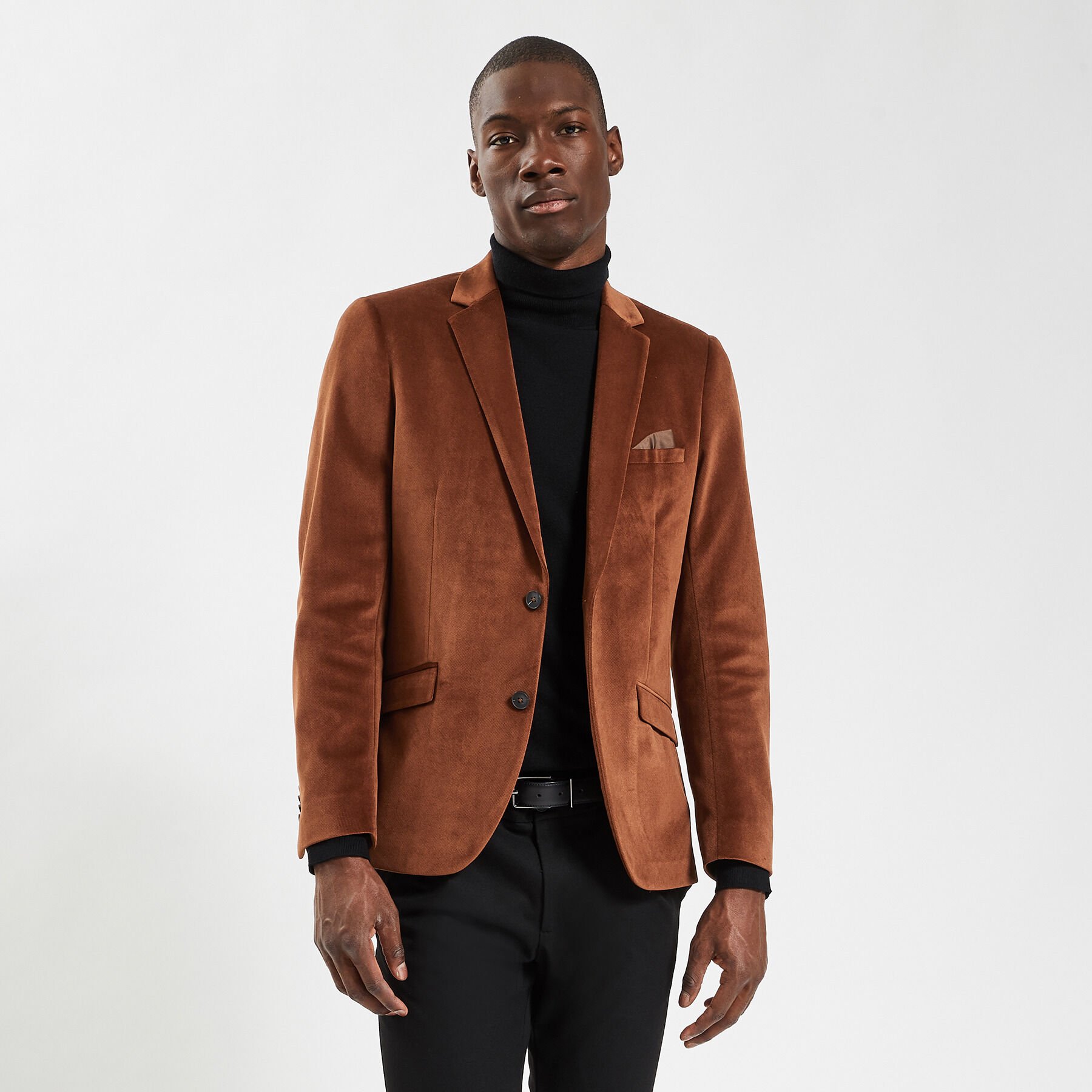 Veste velours homme sale marron