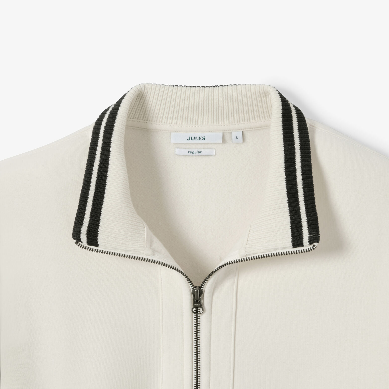 Sweater met rits, opstaande kraag, contrastboord