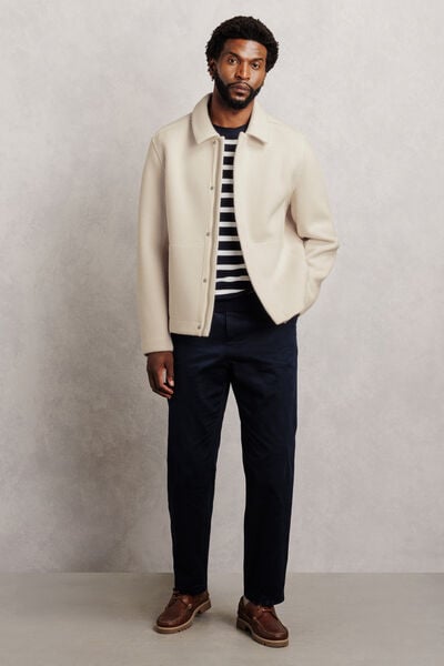 Veste col chemise zipp&eacute;e en molleton
