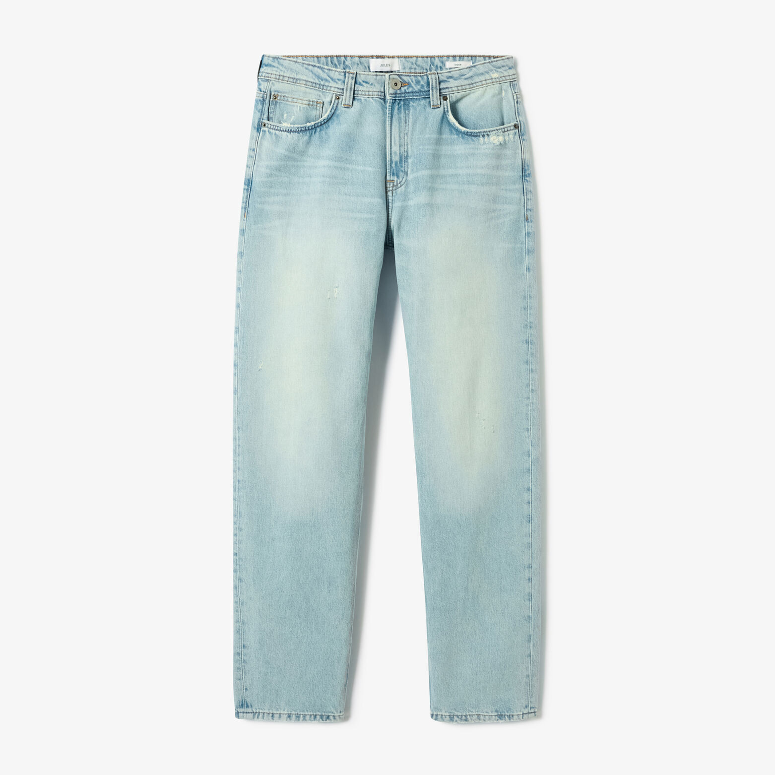 Jean loose d&eacute;lav&eacute; avec l&eacute;g&egrave;res abrasion 100% coton