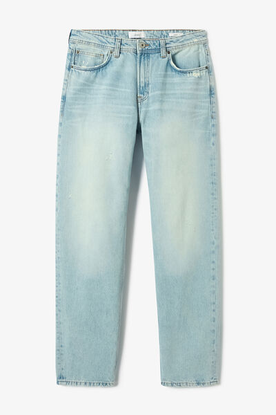 Jean loose d&eacute;lav&eacute; avec l&eacute;g&egrave;res abrasion 100% coton