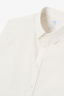 Chemise en coton imprim&eacute; g&eacute;om&eacute;trique slim