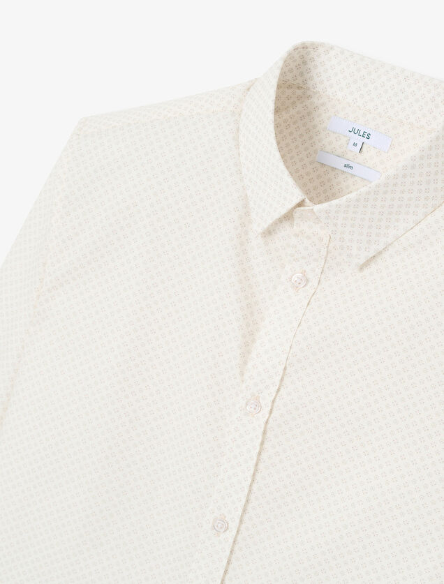 Chemise en coton imprim&eacute; g&eacute;om&eacute;trique slim