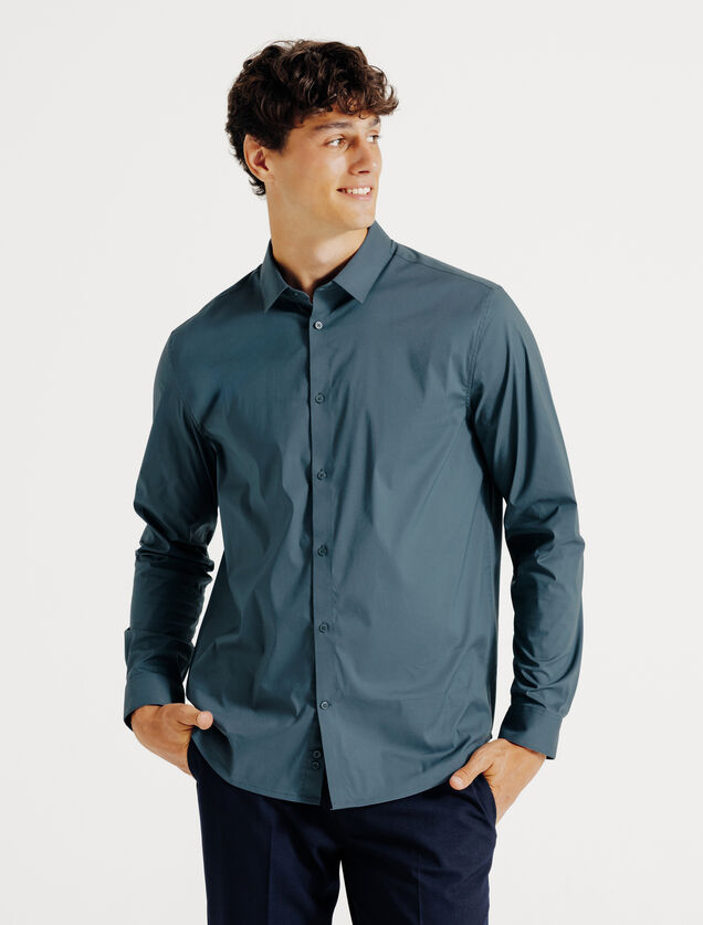 Chemise regular unie coton