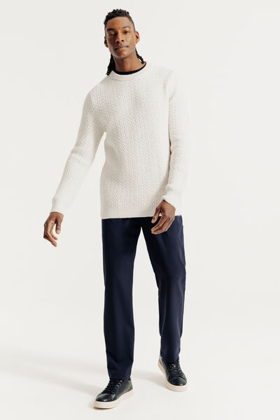 Pull col rond point fantaisie