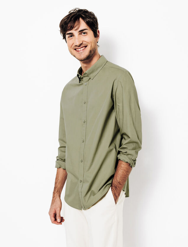 Chemise en coton col semi italien