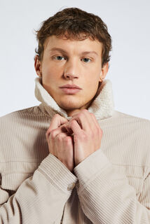 Blouson velours col chemise