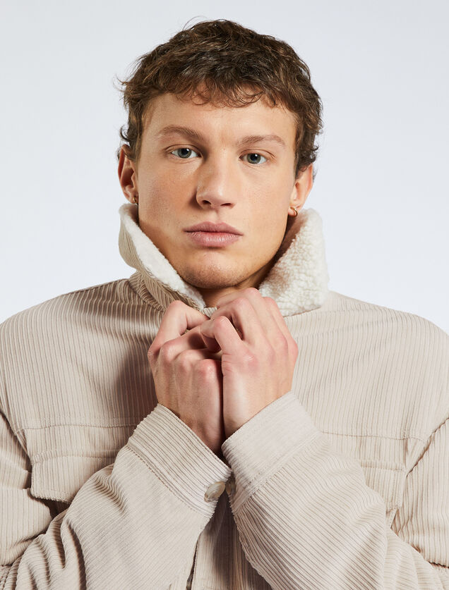 Blouson velours col chemise