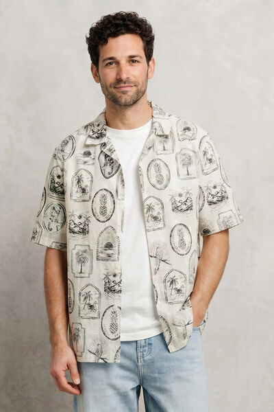 Regular fit hemdje met print