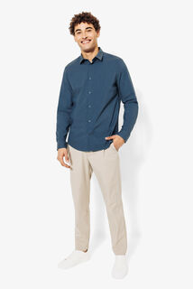 Slim effen hemd in gerecyclede polyamide