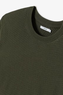 Pull col rond jeux de points fantaisie