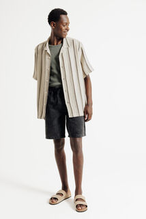 Chemisette en coton jacquard ray&eacute;e