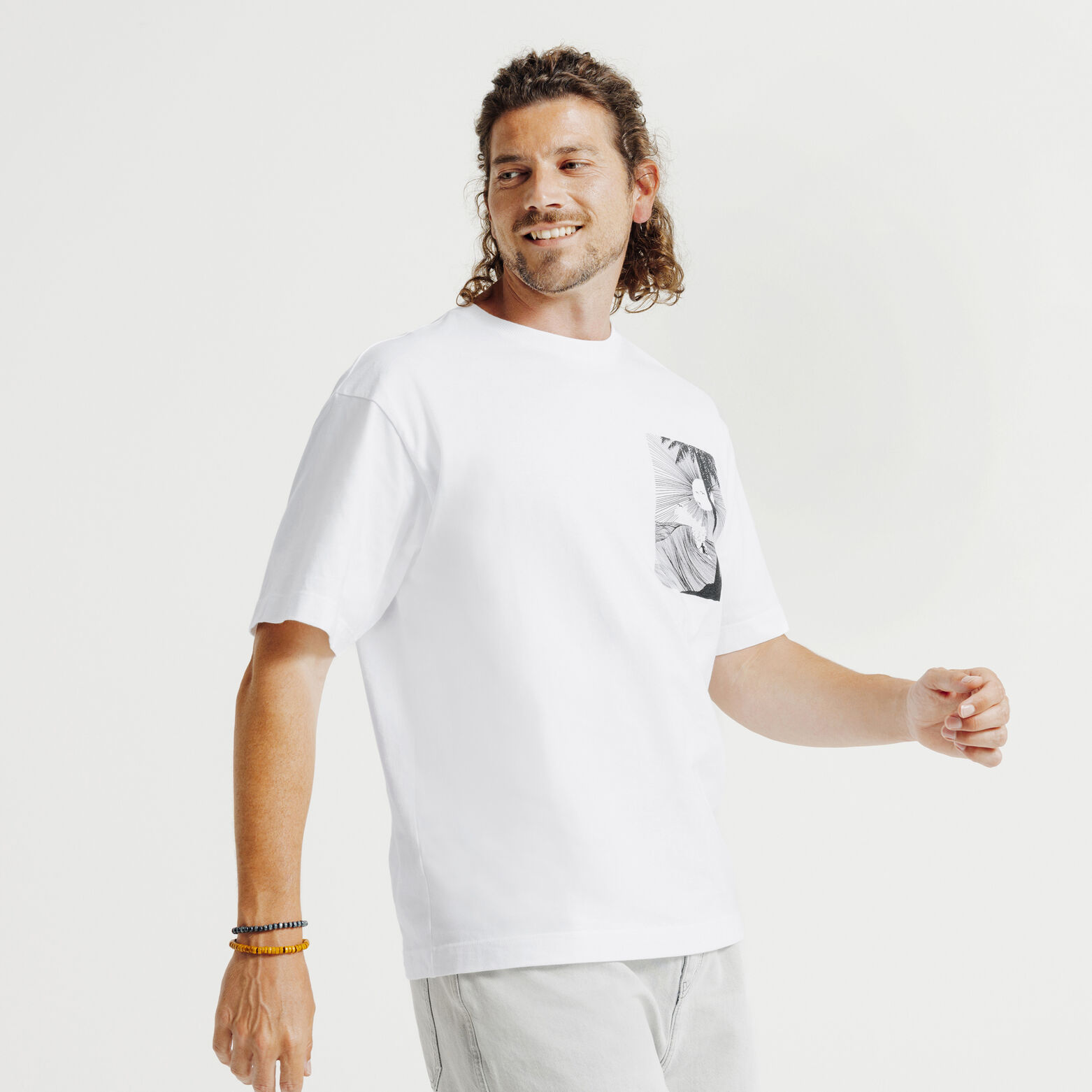 Tee shirt en coton imprimé devant dos