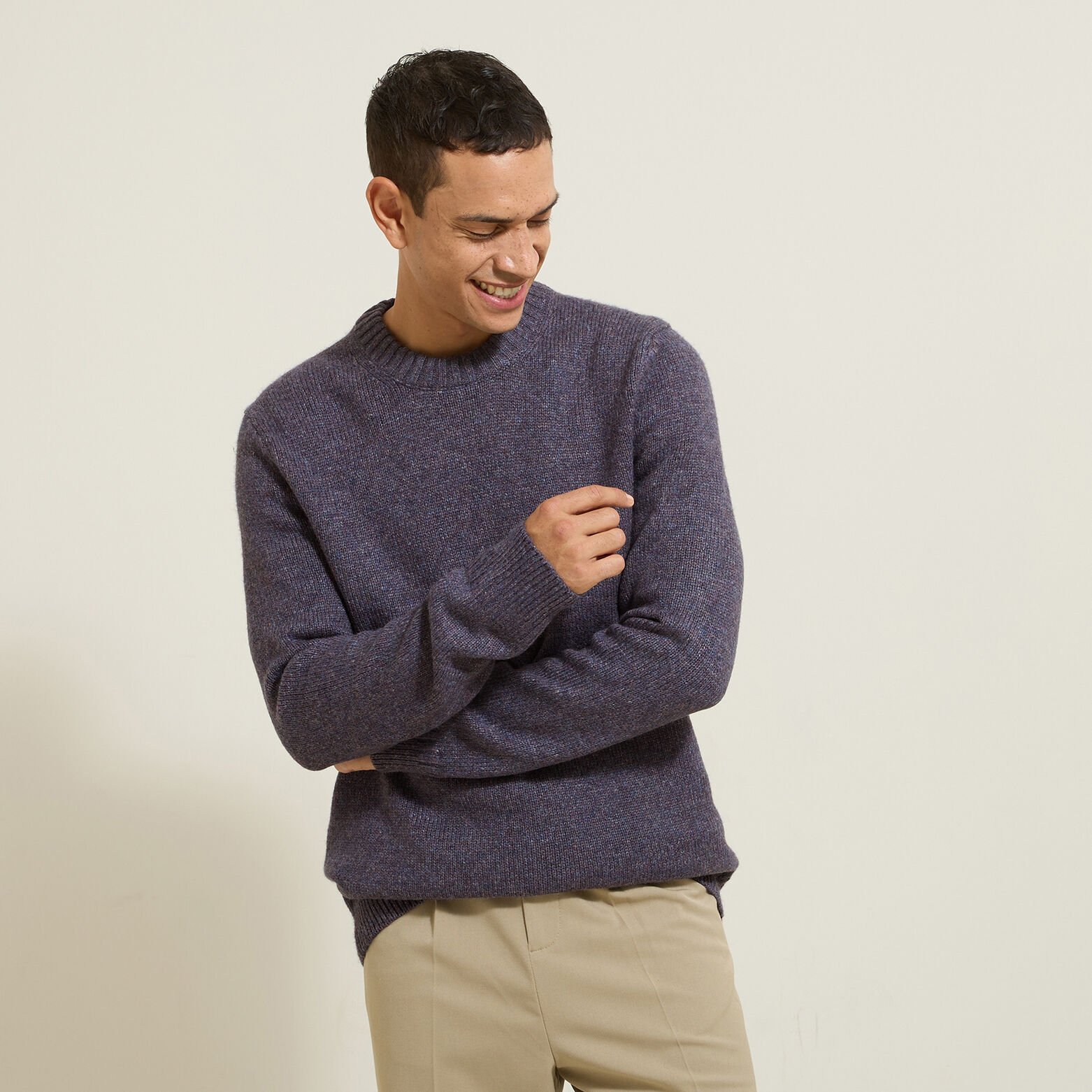 Zachte trui met ronde hals