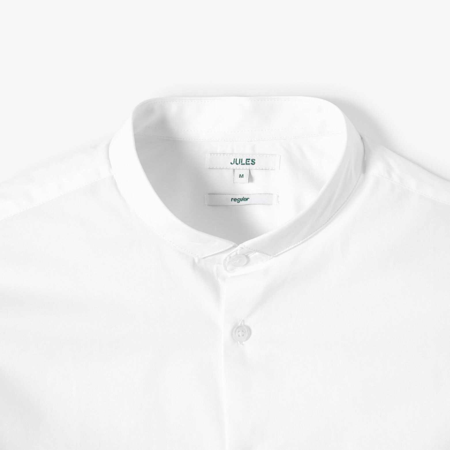 Chemise col mao ouvert coton regular unie