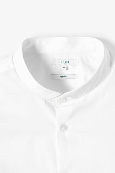 Chemise col mao ouvert coton regular unie