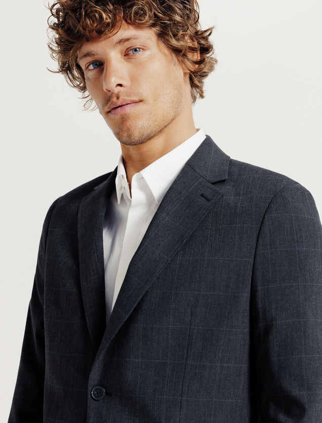 Geruite comfort kostuumvest