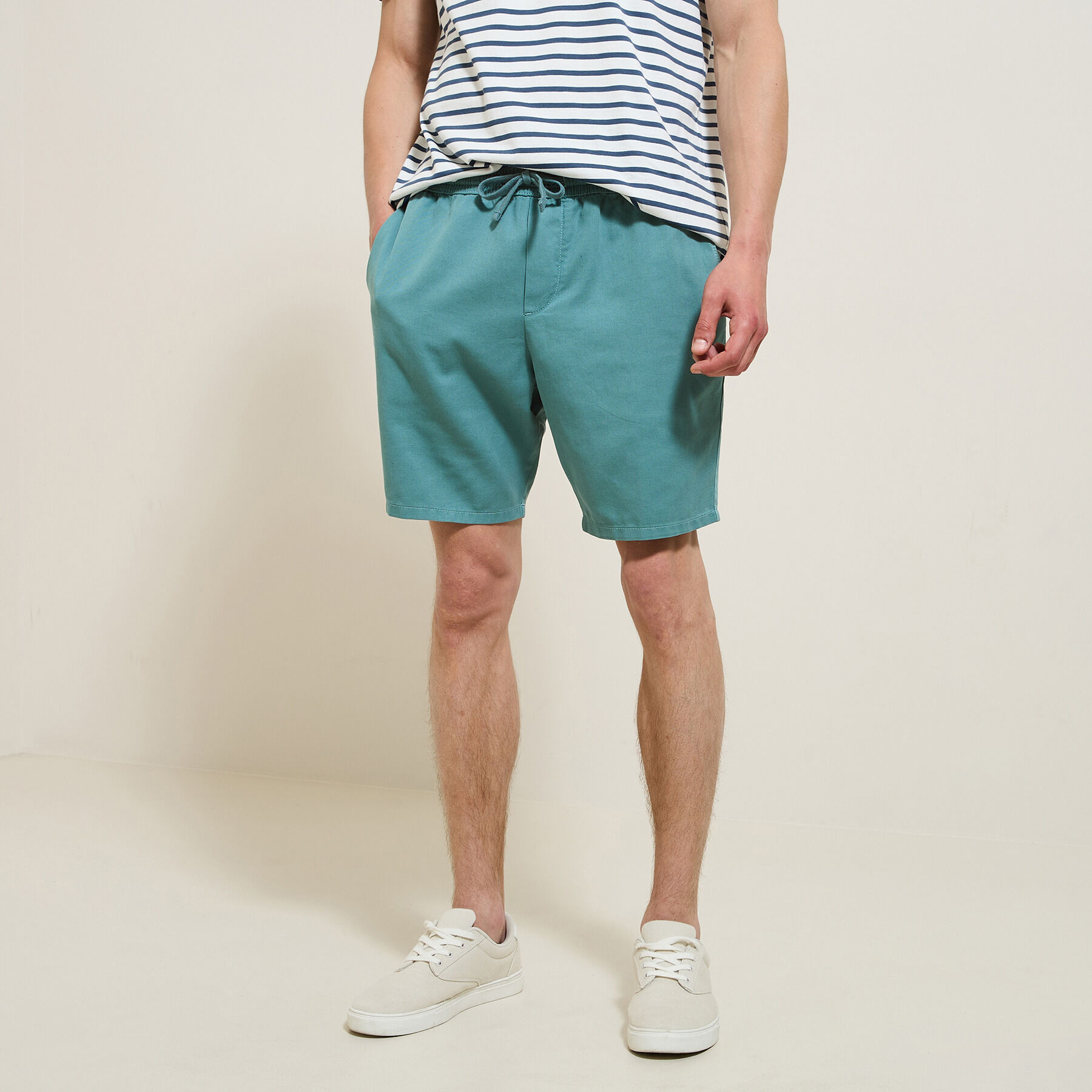 Bermuda taille elastiquee Bleu clair Jules