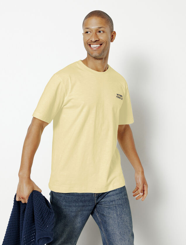 T-shirt in katoen met borduursel